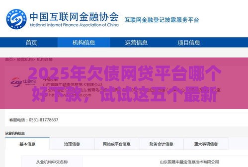 2025年欠债网贷平台哪个好下款,试试这五个最新不查征信大数据的秒下款平台 2025年欠债网贷平台哪个好下款,试试这五个最新不查征信大数据的秒下款平台