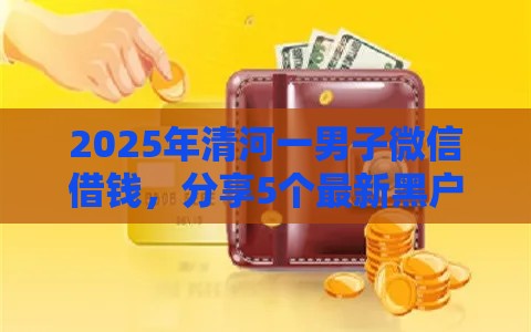 2025年清河一男子微信借钱，分享5个最新黑户放款都有什么口子