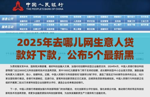 2025年去哪儿网生意人贷款好下款，公布5个最新黑户贷款马上下款的口子