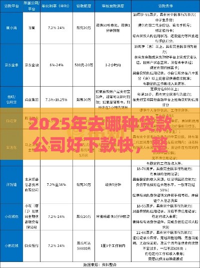 2025年去哪种贷款公司好下款快，整理5个最新小额度借钱百分百通过的平台