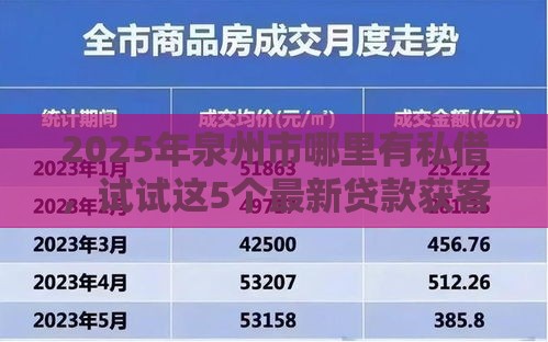 2025年泉州市哪里有私借，试试这5个最新贷款获客平台