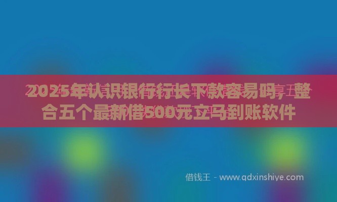 2025年认识银行行长下款容易吗，整合五个最新借500元立马到账软件