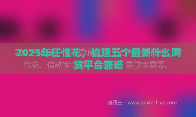 2025年任性花，梳理五个最新什么网贷平台靠谱