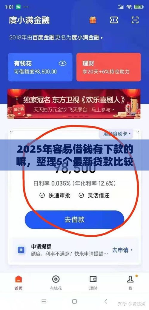 2025年容易借钱有下款的嘛，整理5个最新贷款比较好的平台