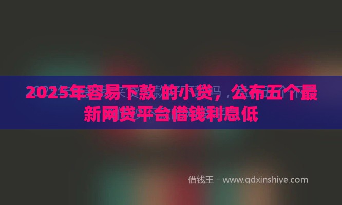 2025年容易下款 的小贷，公布五个最新网贷平台借钱利息低