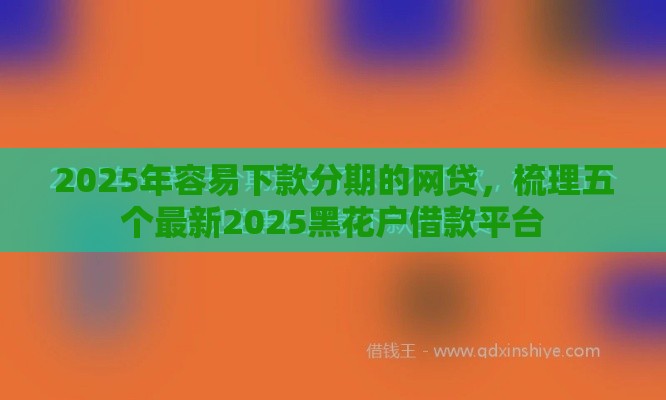 2025年容易下款分期的网贷，梳理五个最新2025黑花户借款平台
