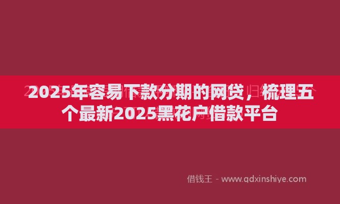 2025年容易下款分期的网贷，梳理五个最新2025黑花户借款平台