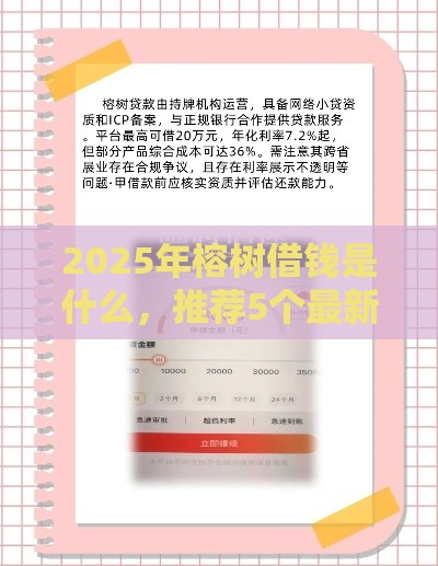 2025年榕树借钱是什么，推荐5个最新贷款推广平台