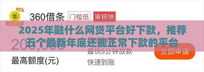 2025年融什么网贷平台好下款，推荐五个最新年底还能正常下款的平台