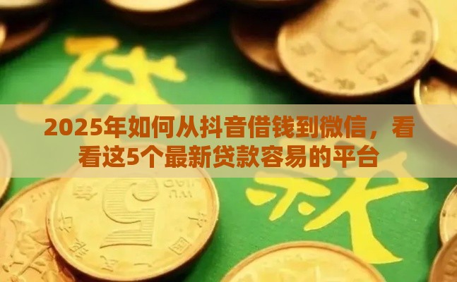 2025年如何从抖音借钱到微信，看看这5个最新贷款容易的平台