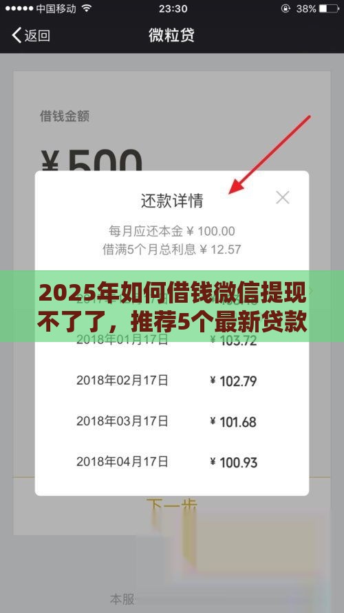 2025年如何借钱微信提现不了了，推荐5个最新贷款借款平台靠谱