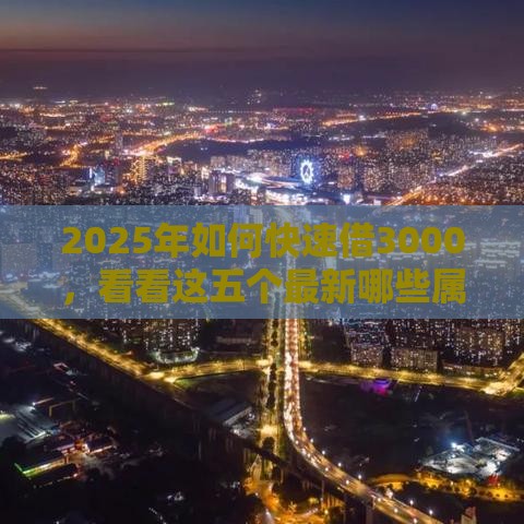 2025年如何快速借3000，看看这五个最新哪些属于网贷平台