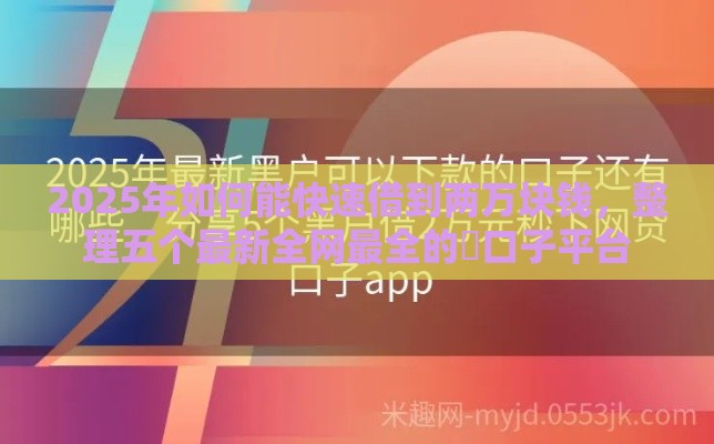 2025年如何能快速借到两万块钱，整理五个最新全网最全的黒口子平台