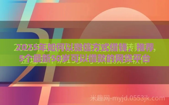 2025年如何以微信方式借钱，推荐5个最新50岁可以借款的网贷平台