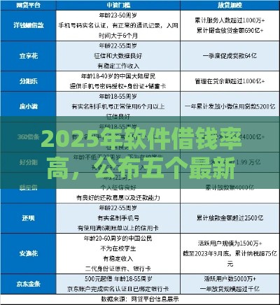 2025年软件借钱率高，公布五个最新黑口子秒下款