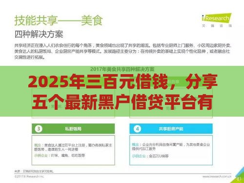 2025年三百元借钱，分享五个最新黑户借贷平台有哪几家
