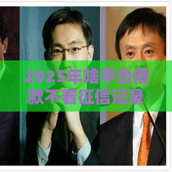 2025年啥平台借款不看征信记录，公布5个最新15天贷款平台