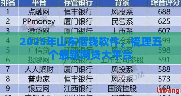 2025年山东借钱软件，梳理五个最新网贷大平台