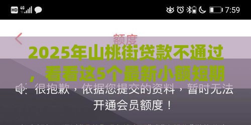 2025年山桃街贷款不通过，看看这5个最新小额短期用钱平台好