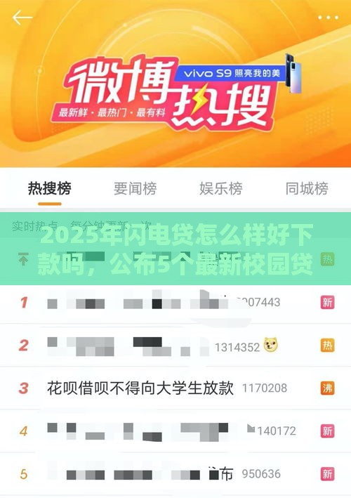 2025年闪电贷怎么样好下款吗，公布5个最新校园贷款平台