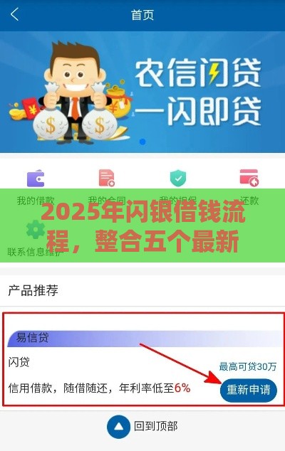 2025年闪银借钱流程，整合五个最新有没有好的贷款平台
