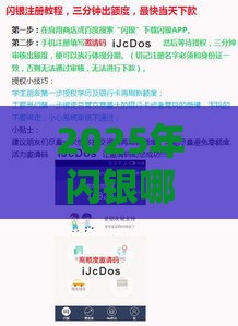 2025年闪银哪个好下款，公布5个最新征信花了负债过高平台可以贷款