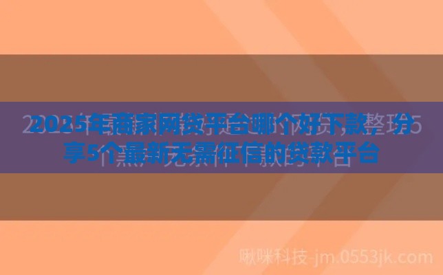 2025年商家网贷平台哪个好下款，分享5个最新无需征信的贷款平台