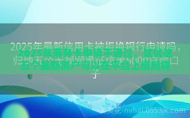 2025年商务卡申请不通过，试试这五个最新黑户可以在平台上借到钱