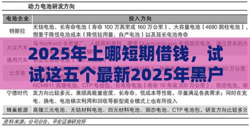 2025年上哪短期借钱，试试这五个最新2025年黑户可以下款的口子