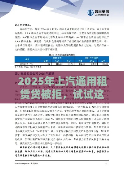 2025年上汽通用租赁贷被拒，试试这五个最新最新货款平台