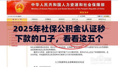2025年社保公积金认证秒下款的口子，看看这五个最新贷款额度高的平台