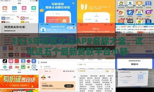 2025年社区论坛APP名称大全，试试这五个最新贷款平台小额