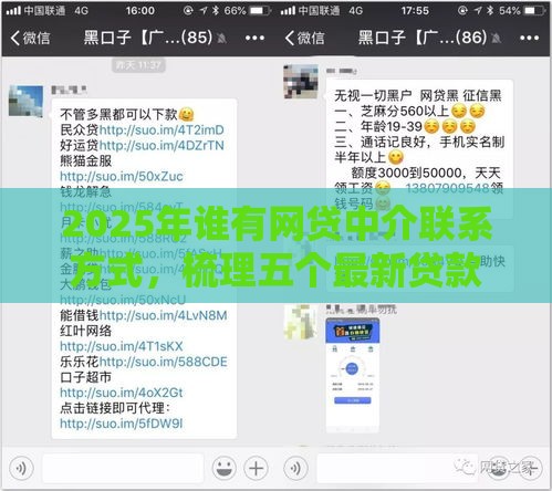 2025年谁有网贷中介联系方式，梳理五个最新贷款撸口子