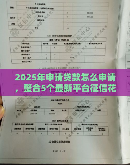 2025年申请贷款怎么申请，整合5个最新平台征信花可以下款