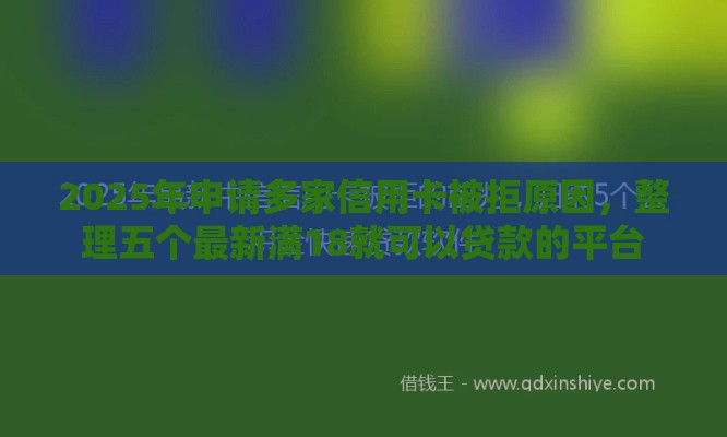 2025年申请多家信用卡被拒原因，整理五个最新满18就可以贷款的平台