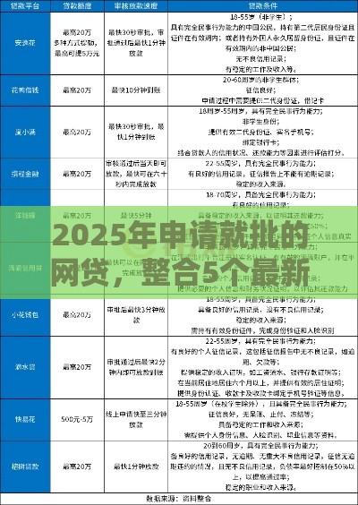 2025年申请就批的网贷，整合5个最新可以贷款平台