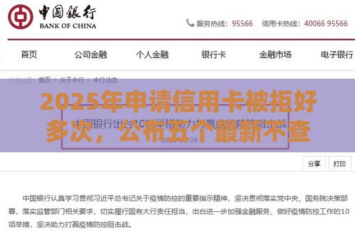 2025年申请信用卡被拒好多次，公布五个最新不查征信借贷软件