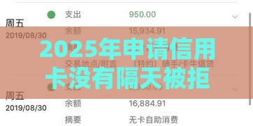 2025年申请信用卡没有隔天被拒，整合5个最新网贷通过率高的平台