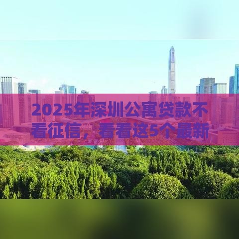 2025年深圳公寓贷款不看征信，看看这5个最新20岁贷款平台
