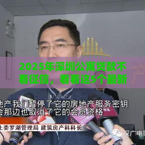 2025年深圳公寓贷款不看征信，看看这5个最新20岁贷款平台