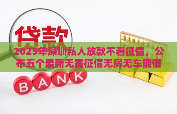 2025年深圳私人放款不看征信，公布五个最新无需征信无房无车能借钱的贷款平台