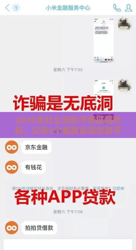 2025年什么贷款不看征信秒到，公布5个最新非法贷款平台
