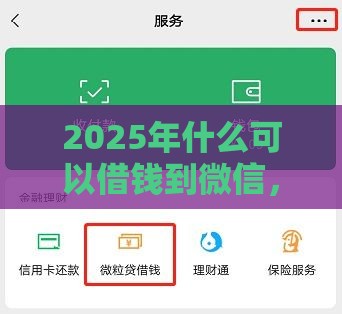 2025年什么可以借钱到微信，整理5个最新好借的贷款平台