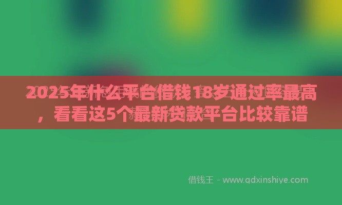 2025年什么平台借钱18岁通过率最高，看看这5个最新贷款平台比较靠谱