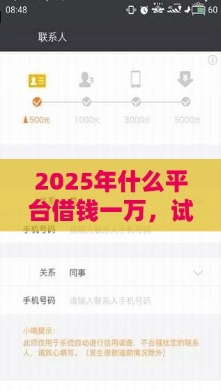 2025年什么平台借钱一万，试试这五个最新黑户也能借钱的平台