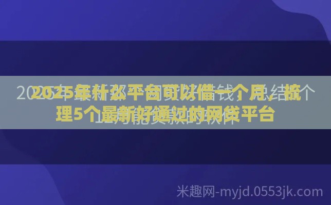 2025年什么平台可以借一个月，梳理5个最新好通过的网贷平台