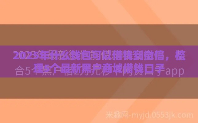 2025年什么钱包可以借钱到微信，梳理5个最新黑户商城借钱口子