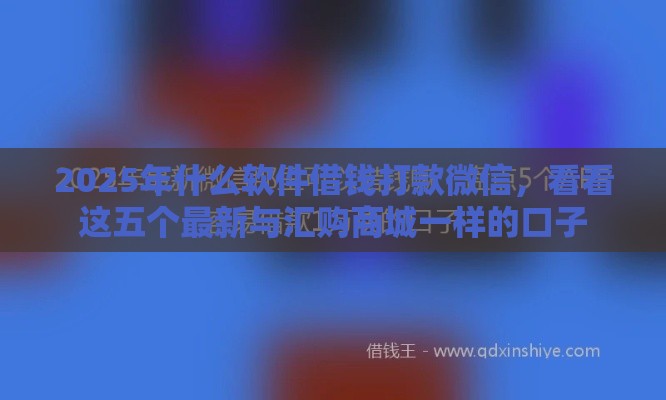 2025年什么软件借钱打款微信，看看这五个最新与汇购商城一样的口子