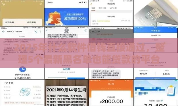2025年什么软件借钱直接通过，整理5个最新黑名单也能贷款的平台