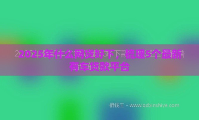 2025年什么网贷好下，梳理5个最新有车贷款平台
